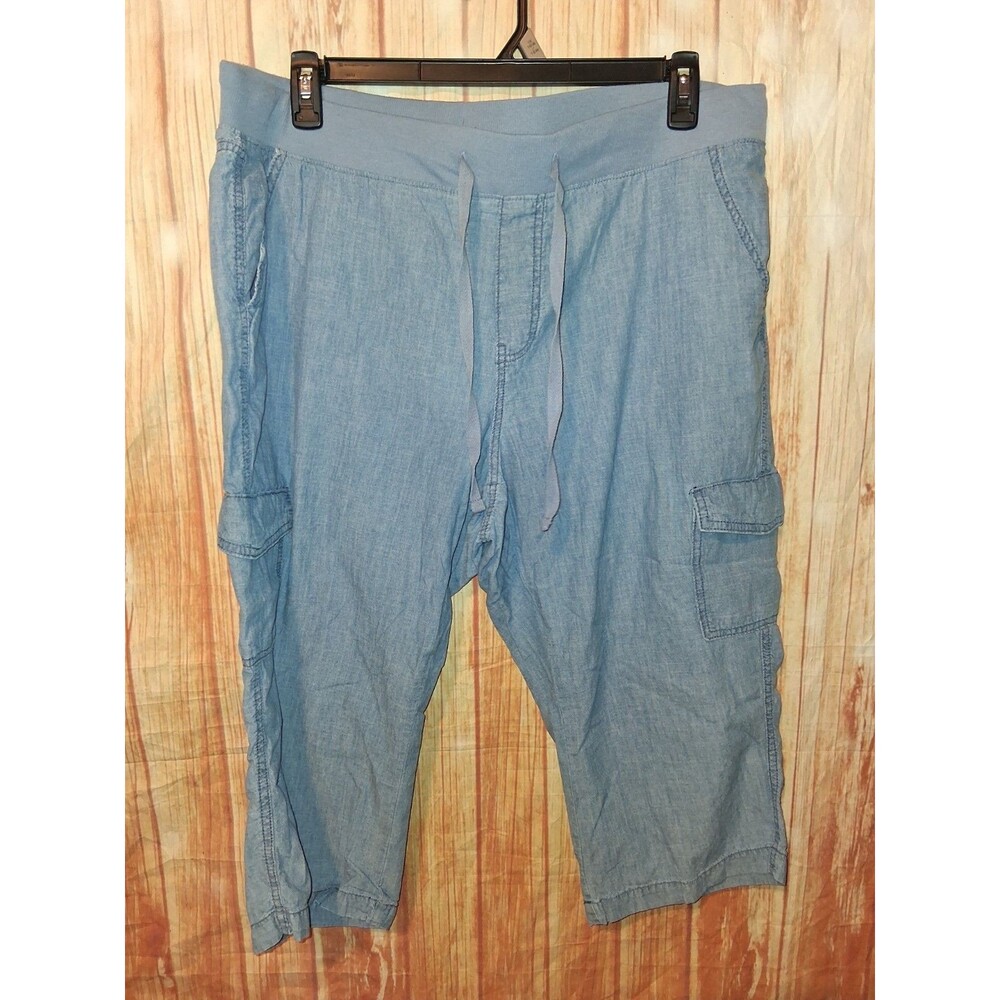SJB Blue Pull-on Straight Leg Capri Pants Sz 1X